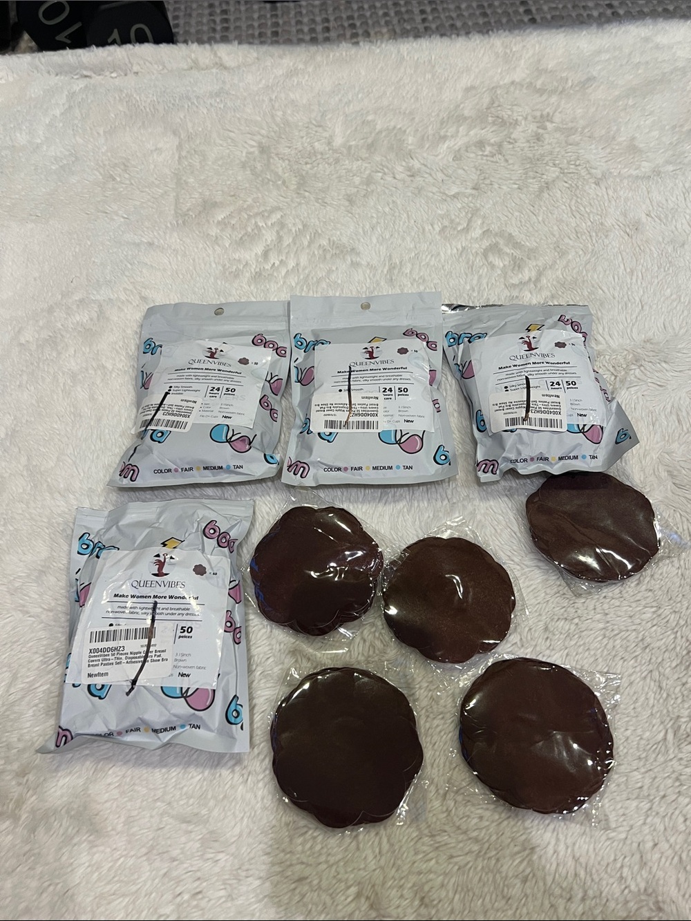 NEW Brown Dark Skin nipple covers 200 disposable